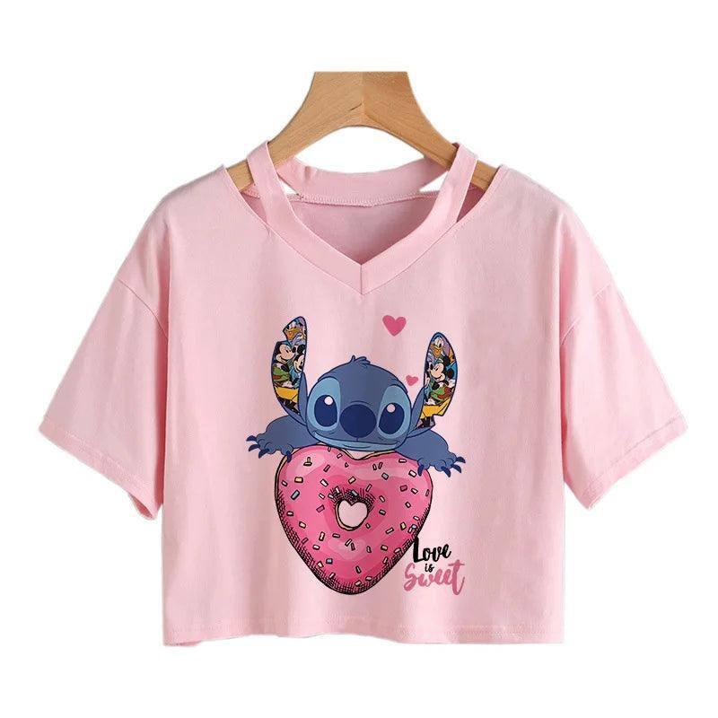 Stitch Kawaii Crop Tee-967-1