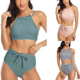 Striped two-piece swimsuit-1