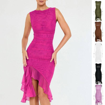 Summer Slim Skinny Sleeveless Dress For Women Fashion Party-1