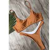 Swimsuit new swimsuit European and American explosion models-RedBrown-7