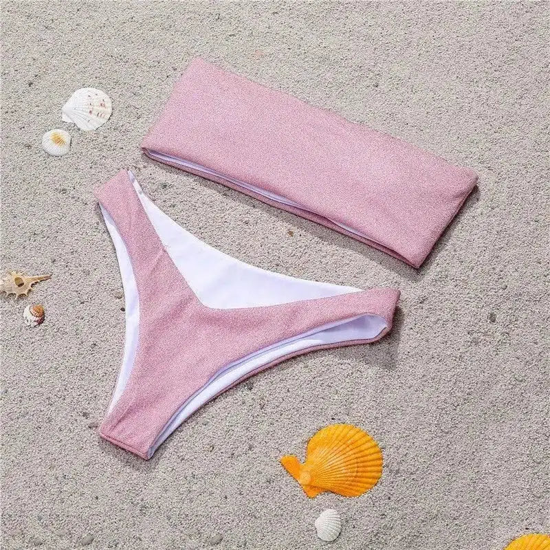 Tube top bikini-Pink-5