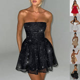 Tube Top Lace Dress With Back Bow-knot Summer Fashion-1