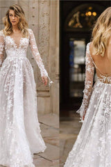 Wedding Dress Sexy Lace Long Sleeve Dress Evening Dress-6