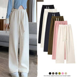 Women Long Pants Spring Autumn Women Elastic Waist Stright-1