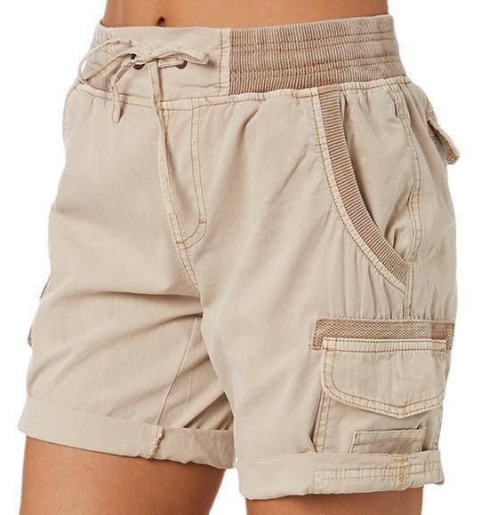 Women's Casual High Waist Cargo Shorts Navy Blue / 3XL-Khaki-11