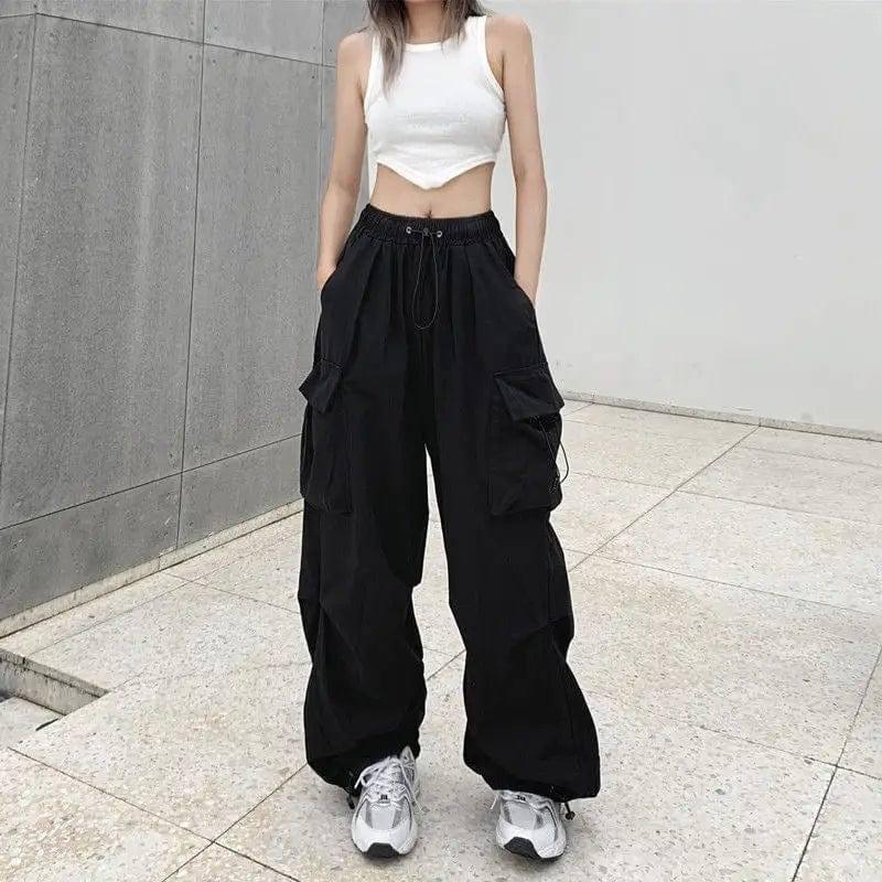 Women's Fashion Loose Large Wide Leg Pants-Black-1