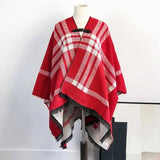 Women's Fashion Simple Double-sided Shawl-Christmas Red-9