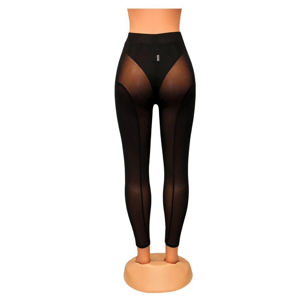 Women's Fashion Skinny Mesh See-through Leggings-2