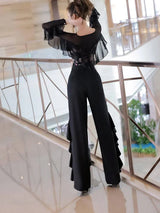 Women's Fashion Temperament Versatile Thin Ruffled Pants-3