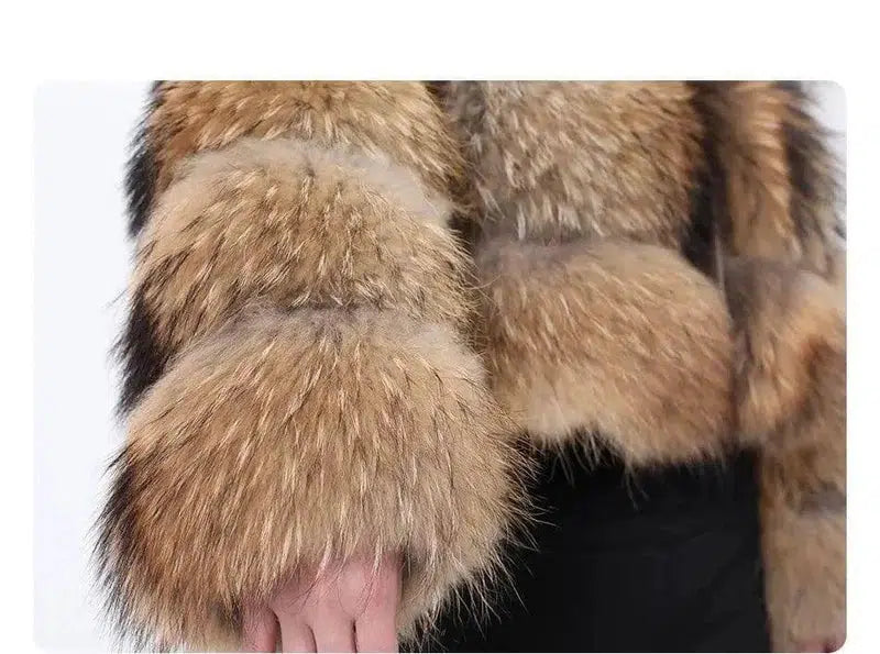 Women's Fashionable Fox Fur Splicing Short Coat-6