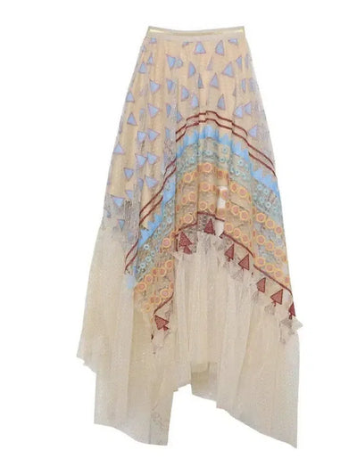 Women's Holiday Bohemian Irregular Skirt-Decor-5