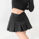 Women's Preppy Style Hot Girl Sexy V Waist Ultra Short-Black-1