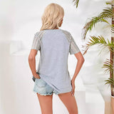 Women's Top Mesh Sleeve V-neck-3