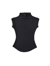 Women Summer Turtleneck Sleeveless T-Shirts Tops Solid-2